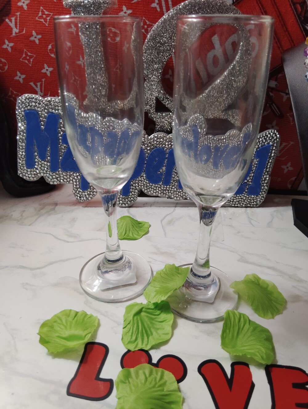 Clear Glass Champagne Flutes - Set of 2